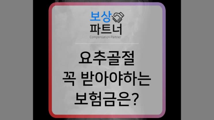 요추1번 척추골절 TLSO 보조기 한다면 꼭 알아봐야 할 보상