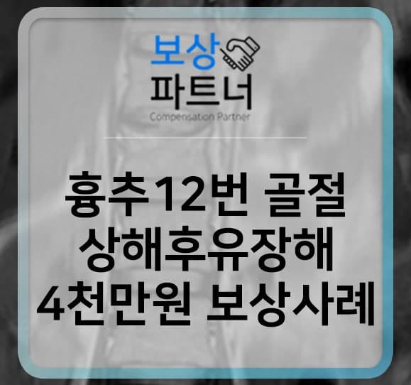 흉추 12번 압박골절, 욕실 낙상 상해후유장해 4천만원 보상 사례
