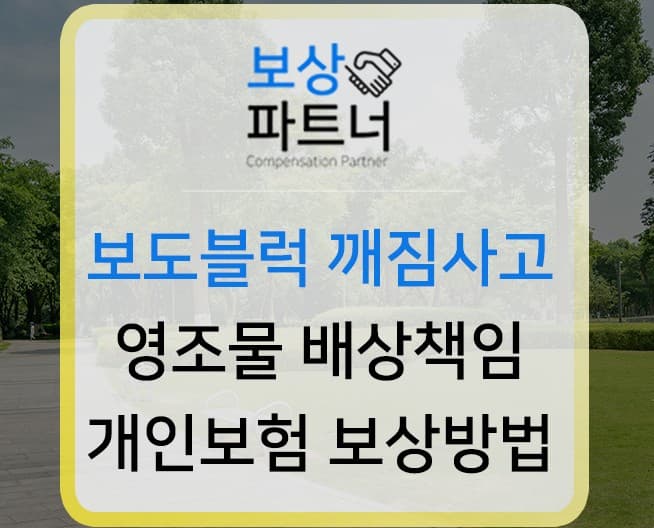 보도블럭 깨짐 넘어짐 사고 골절 영조물 배상책임 개인보험 보상방법